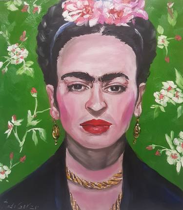 Frida Kahlo Painting Woman Original oil painting Art thumb