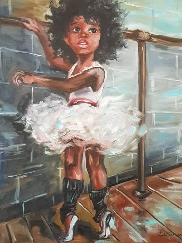 Black Ballerina Princess Wall Art Little Girl thumb