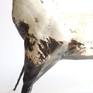 Cavallo iin ceramica realizzato a mano,smalto craquelè,metallo per le zmpe,carta pesta per il raccordo tra corpo e zampe,decoro tecnica mista