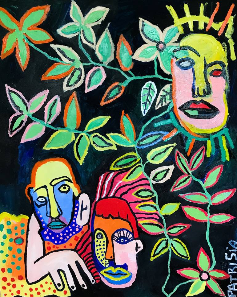 Demons in the garden Painting by Patrisia Rt | Saatchi Art