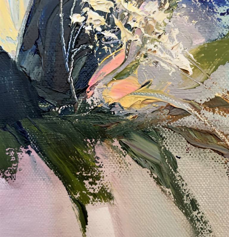 Original Art Deco Floral Painting by Elena Zhiltsova