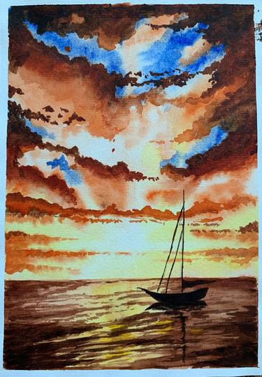 Print of Boat Paintings by Elena Zhiltsova