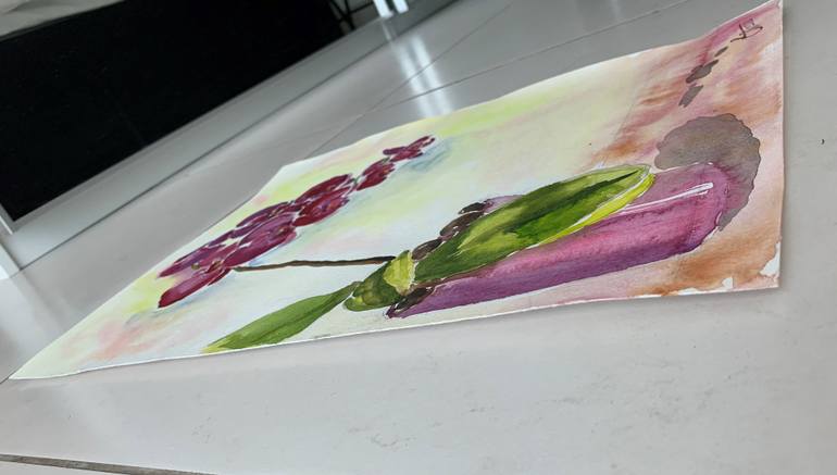 Original Art Deco Floral Painting by Elena Zhiltsova