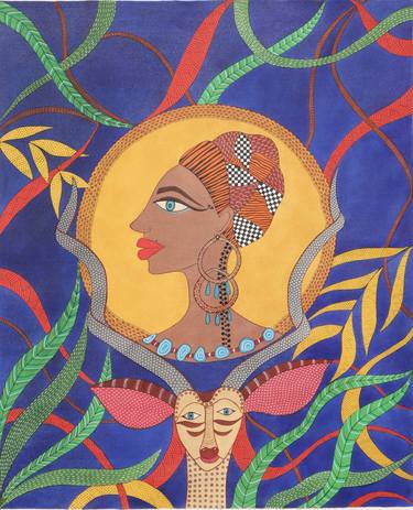 Original Art Deco Women Paintings by Geetika singhal