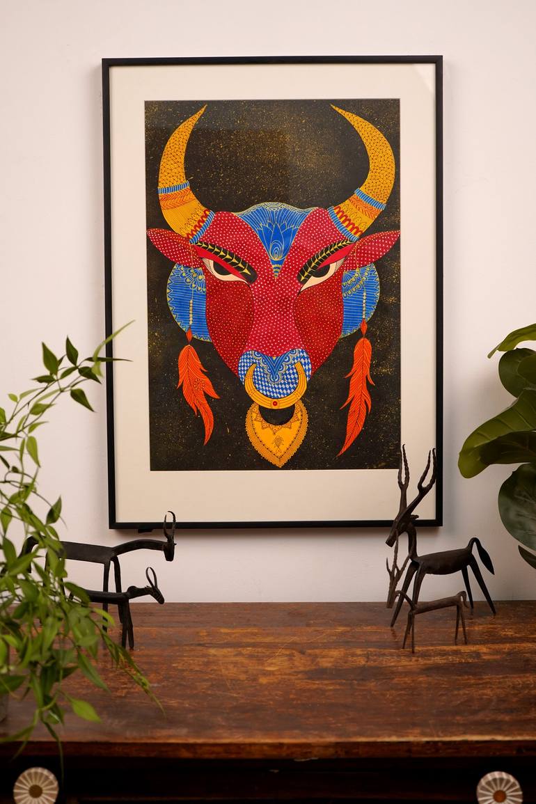 Original Art Deco Animal Painting by  Geetika singhal