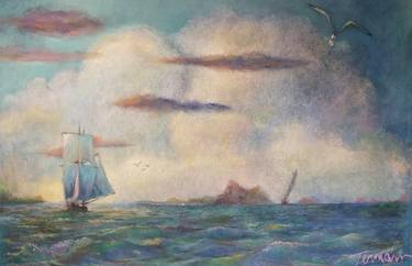 Print of Impressionism Sailboat Paintings by Tim Terman