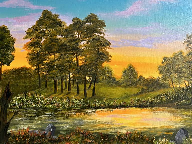 Original Fine Art Landscape Painting by Saman Ahmed