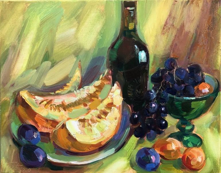 Still life with fruit Painting by Tatiana Timofeeva | Saatchi Art