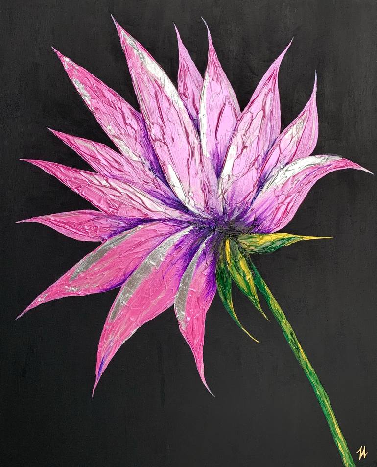 Original Abstract Floral Painting by Ilona Chernik