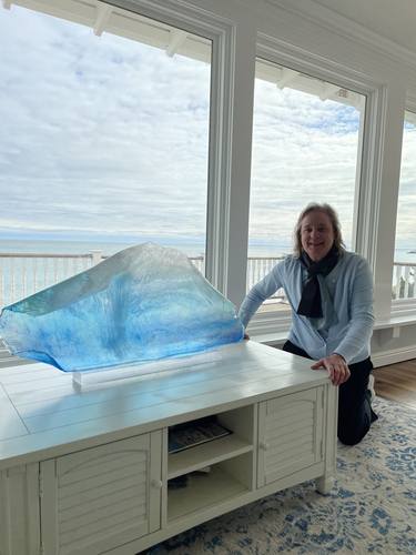 Original Abstract Seascape Sculpture by Meg Black