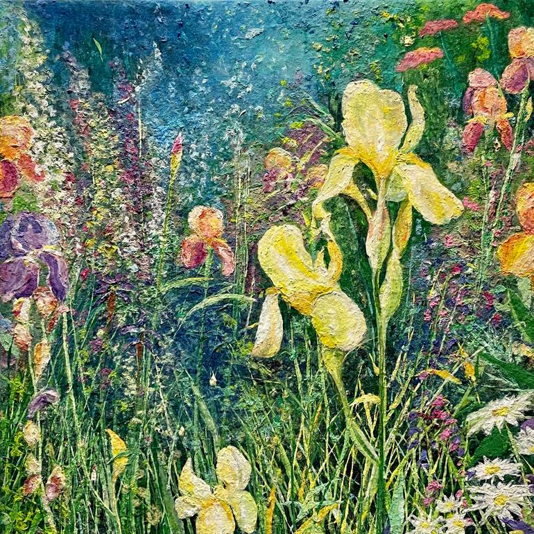 Yellow Irises Painting by Meg Black | Saatchi Art Germany
