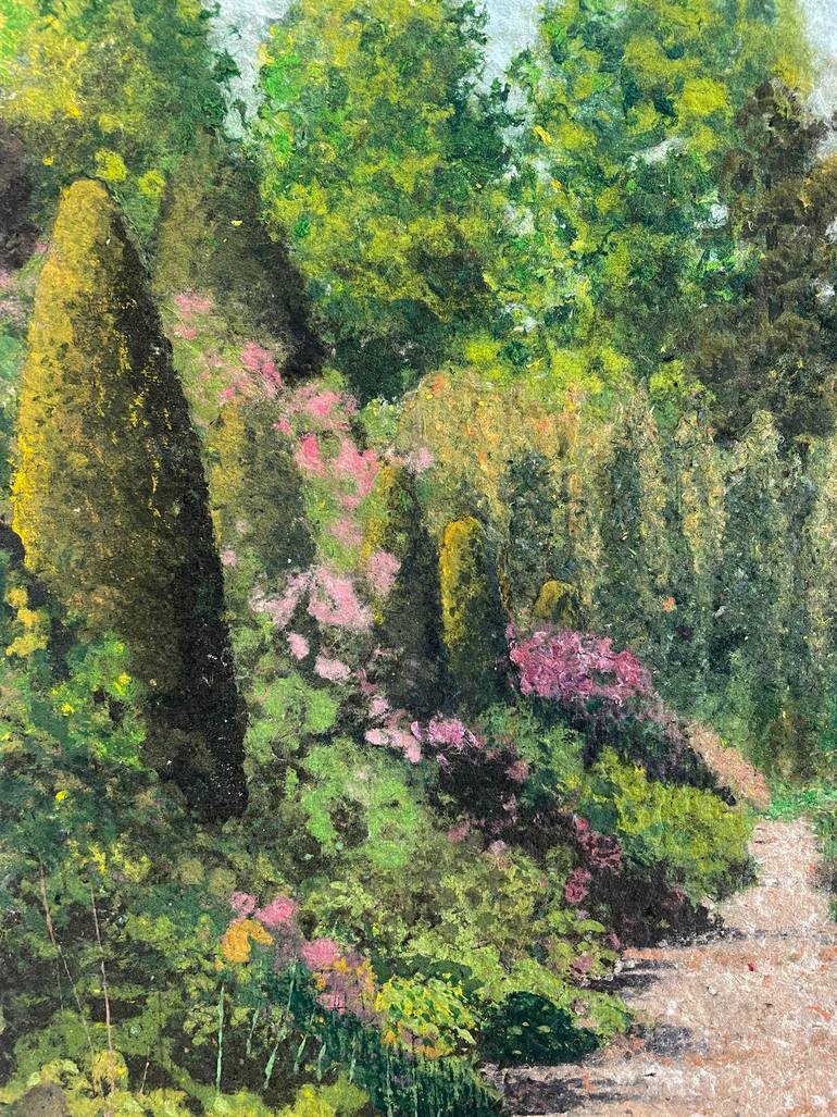 Original Impressionism Garden Painting by Meg Black