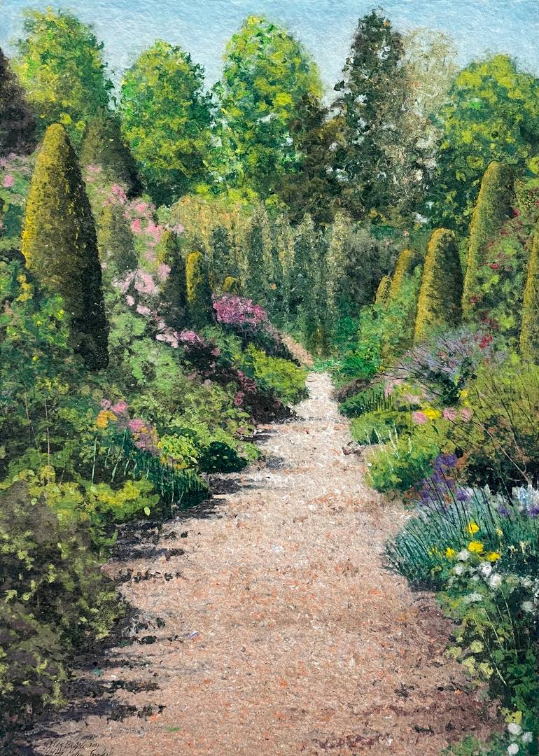 Original Impressionism Garden Painting by Meg Black