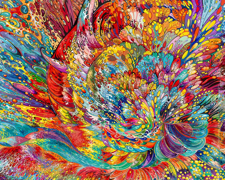 Original Abstract Expressionism Abstract Digital by Elena Gantchikova