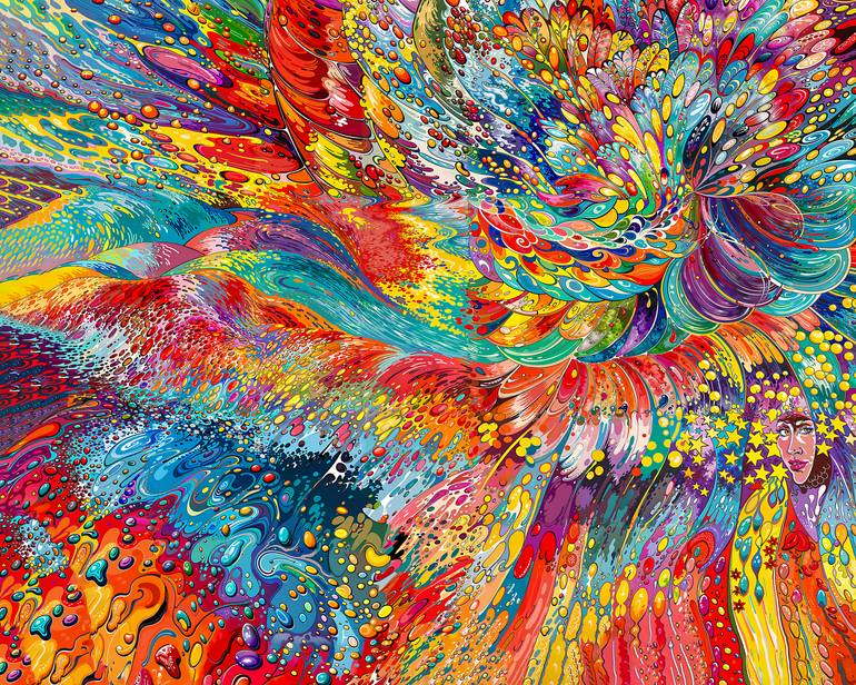 Original Abstract Expressionism Abstract Digital by Elena Gantchikova