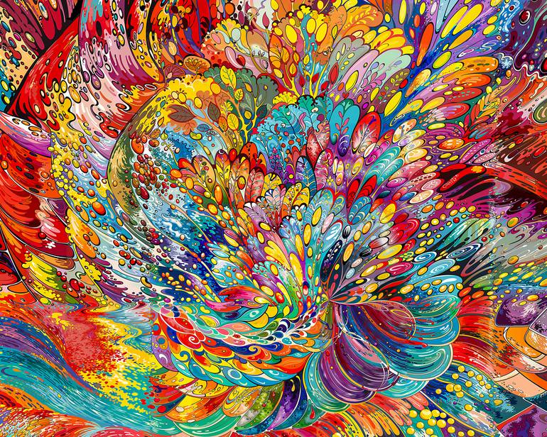 Original Abstract Expressionism Abstract Digital by Elena Gantchikova