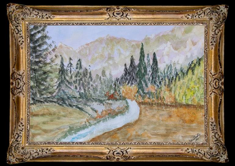 Original Impressionism Nature Painting by Gerardina Dicillo