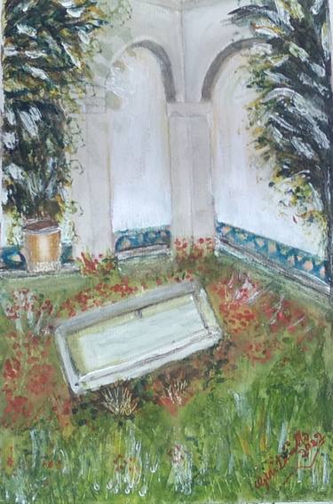 Original Impressionism Garden Paintings by Gerardina Dicillo