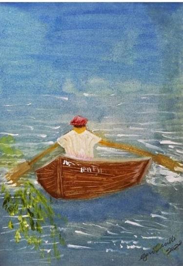 Original Impressionism Boat Paintings by Gerardina Dicillo