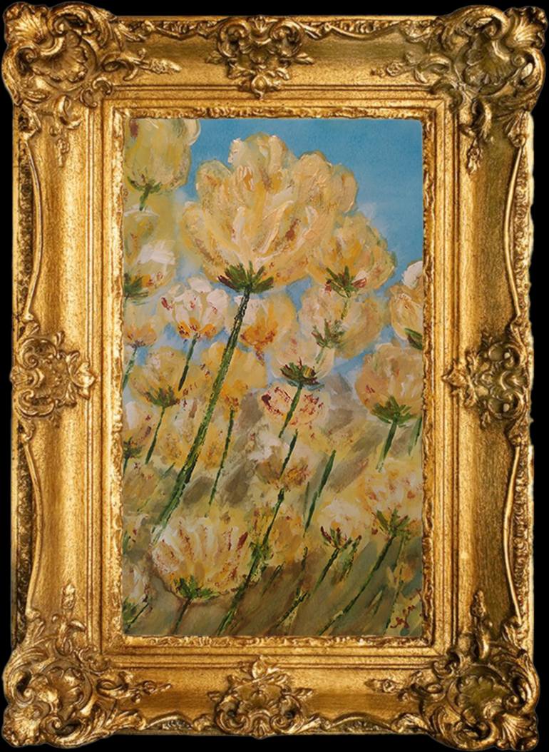 Original Impressionism Floral Painting by Gerardina Dicillo