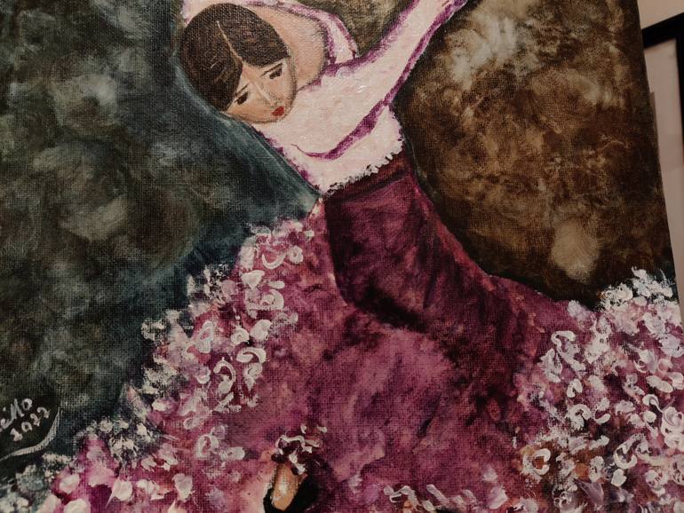 Original Impressionism Women Painting by Gerardina Dicillo
