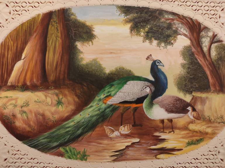 Hand Painted Peacock Bird Animal Miniature Painting India Art WildLife  Painting by Kapil Gurjargour | Saatchi Art