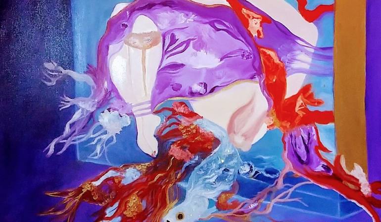 Original Abstract Fantasy Painting by Julia chi   Zhao 