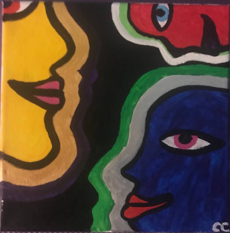 Three faces in living color Painting by Celia Coleman Saatchi Art