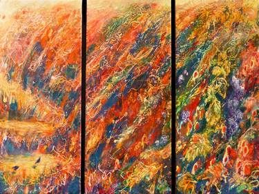 Hedgerow Triptych (Summer Twilight series) thumb