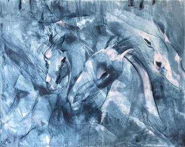 Print of Abstract Horse Paintings by Anneke Long