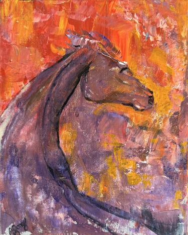 Original Abstract Horse Paintings by Anneke Long