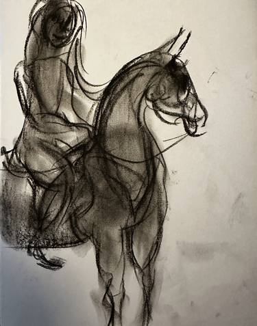 Print of Abstract Horse Drawings by Anneke Long