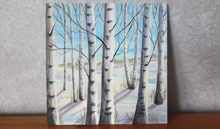 Original Art Deco Landscape Painting by Kateryna Komar