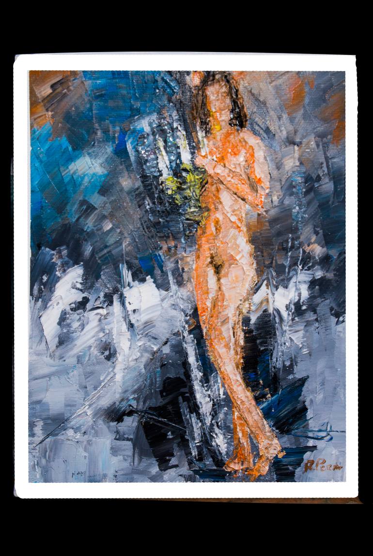 Original Expressionism Nude Painting by Roland Perine