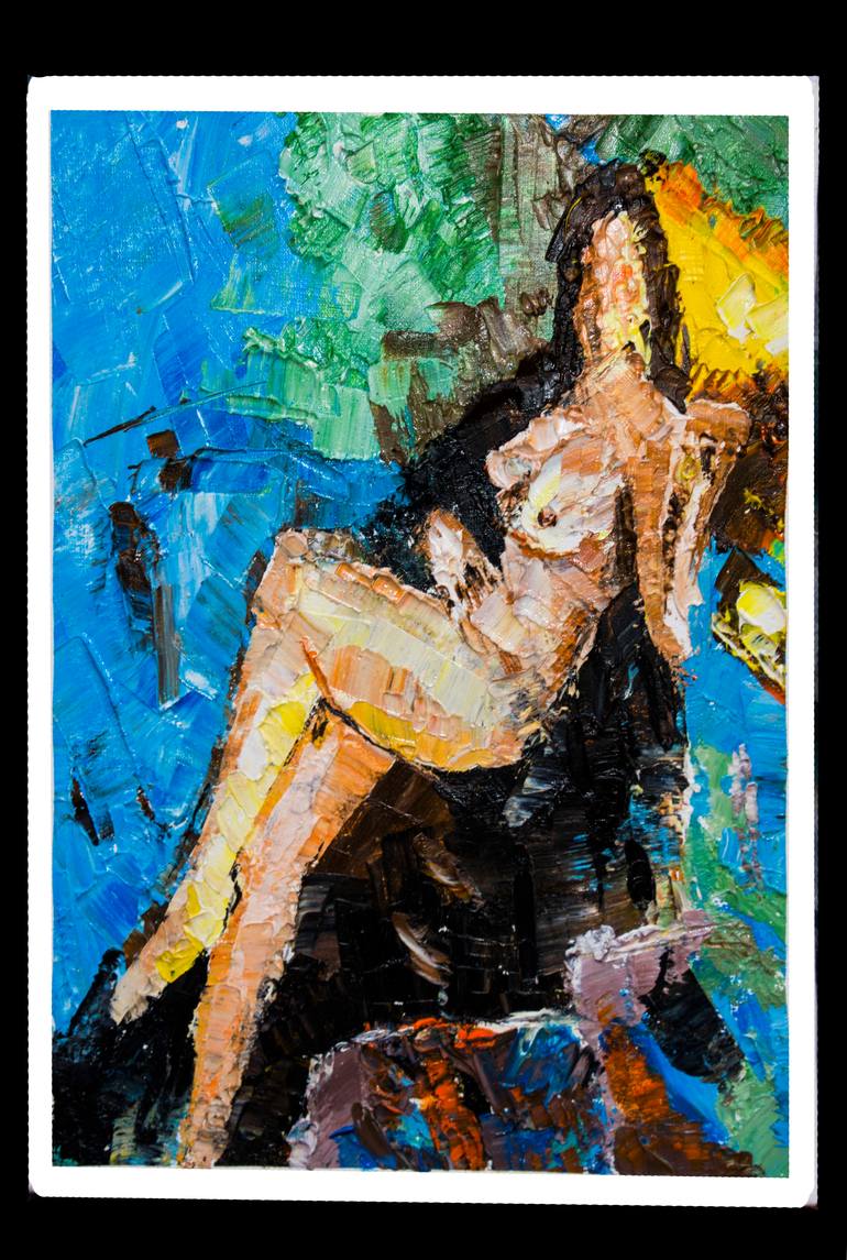 Original Expressionism Nude Painting by Roland Perine