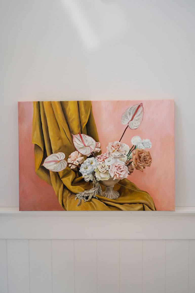 Original Modernism Floral Painting by Rebecca Pretorius