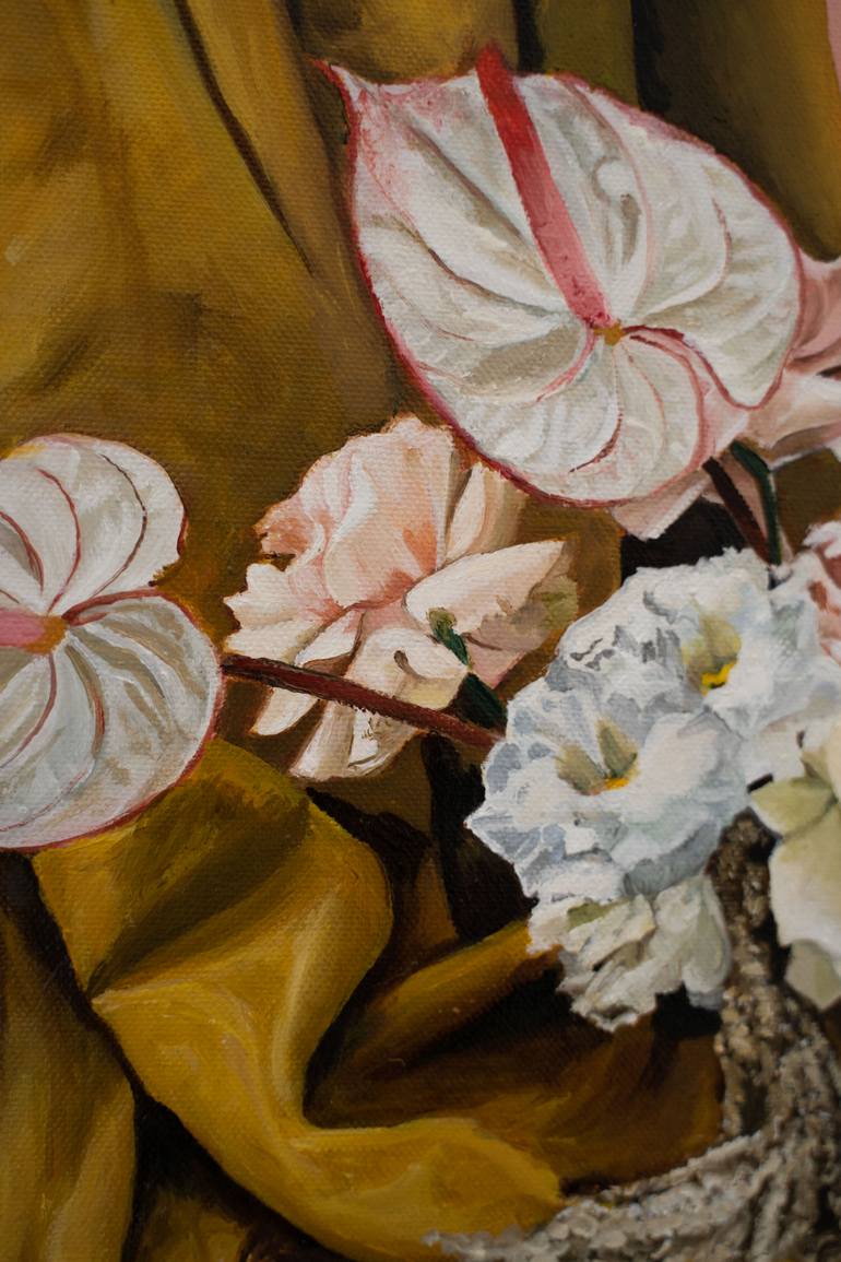 Original Modernism Floral Painting by Rebecca Pretorius