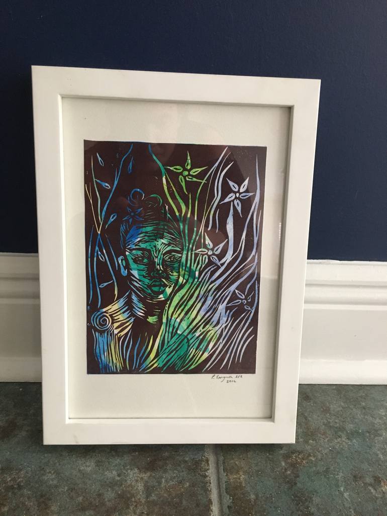 Original Abstract Portrait Printmaking by Philippa Langrish