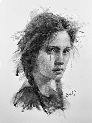 Original Expressionism Portrait Drawings by Kisoo Chai