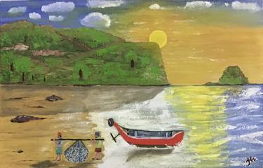 Print of Beach Paintings by mamatha sriram