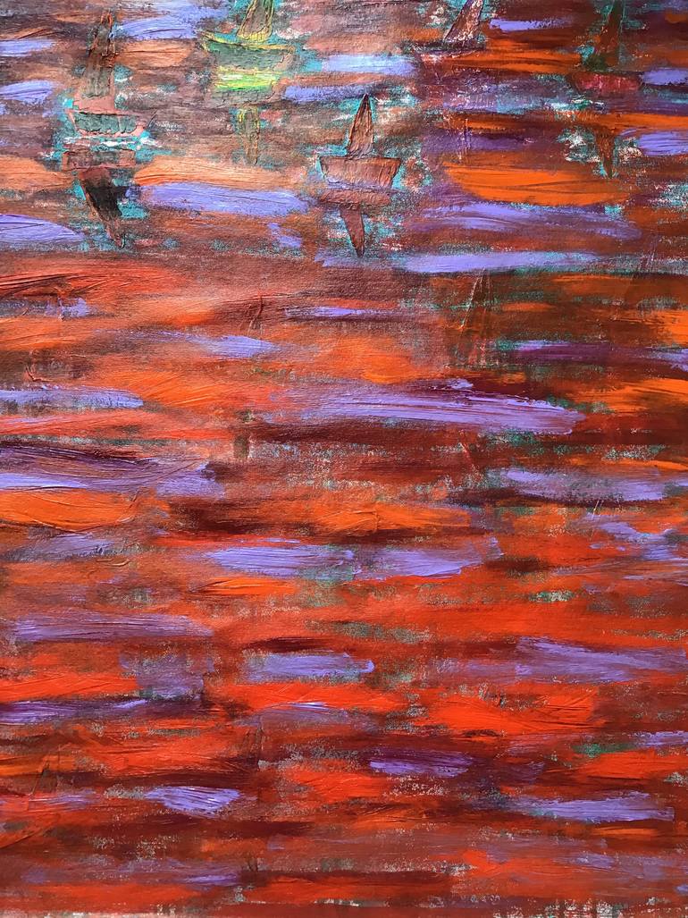 Original Abstract Beach Painting by Mamatha Sriram