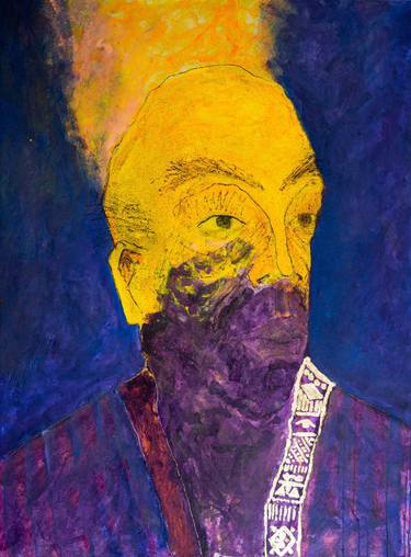 Original Abstract Expressionism Portrait Painting by Eli Emer