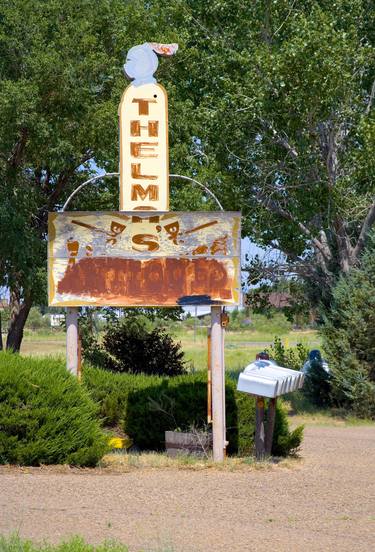 Thelma's Antiques Sign, Tucumcari NM Route 66,  2000. Limited Edition #2 of 99 thumb