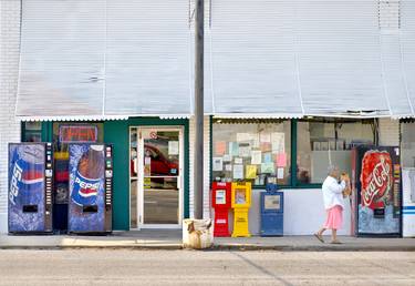 Lady leaving Afton OK grocery store, Route 66, 2005. Limited Edition #3 of 99 thumb