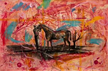 Print of Horse Mixed Media by Jamie Chihuan