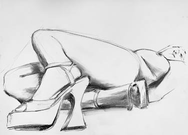 Original Nude Drawing by Jessica Rizzuti