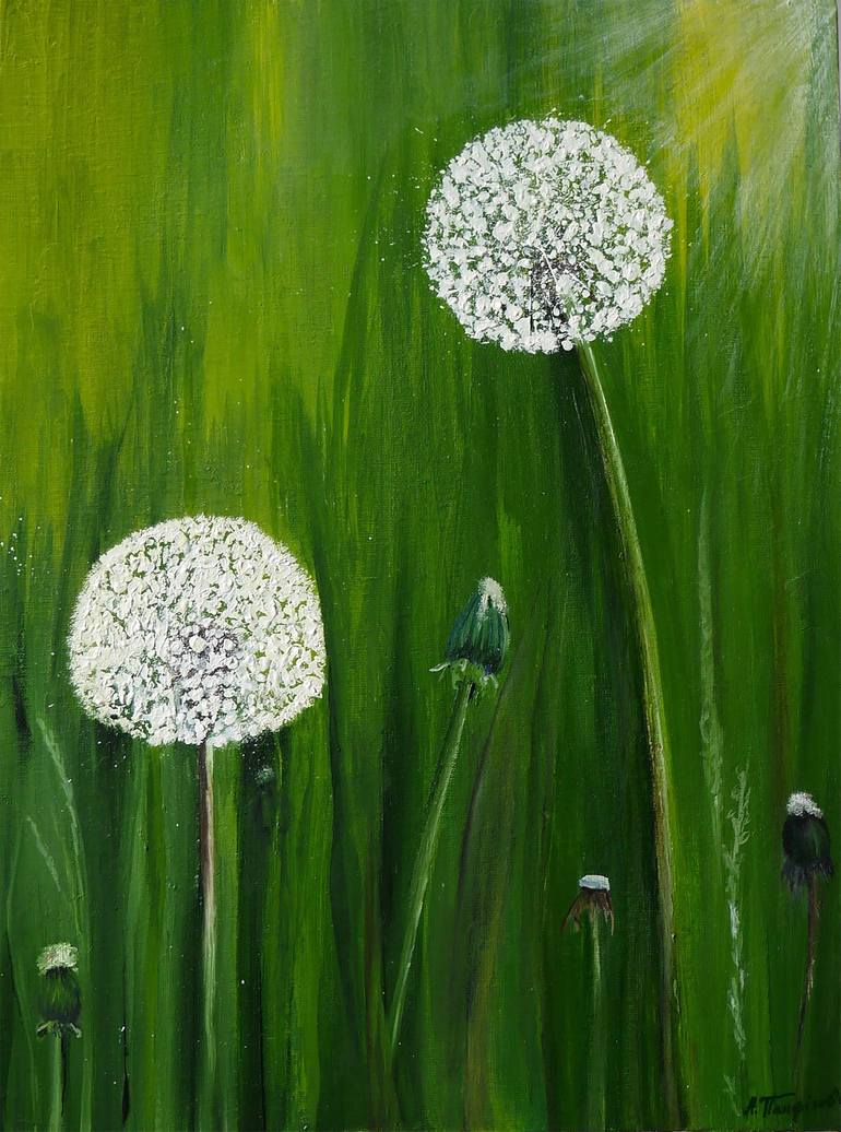 Dandelions Painting by Alla Panfilova | Saatchi Art