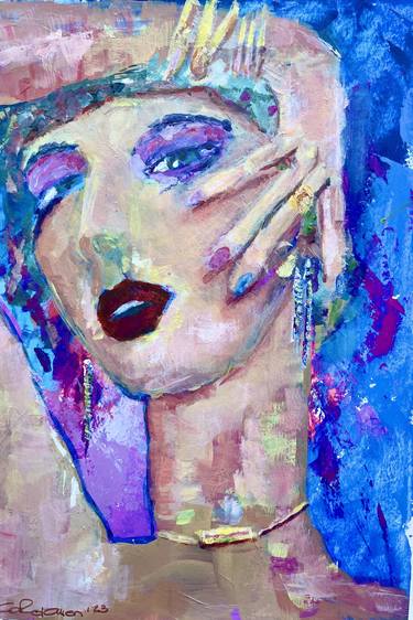 Original Abstract People Painting by Carol Allen