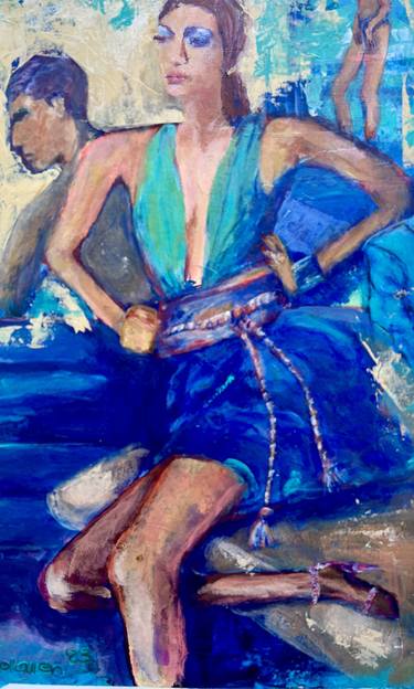 Original Abstract People Painting by Carol Allen