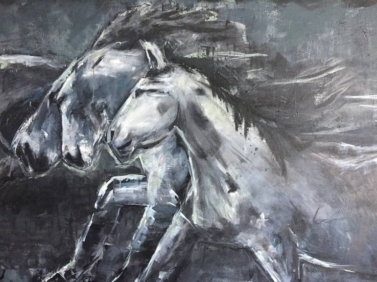 Original Abstract Horse Painting by Carol Allen